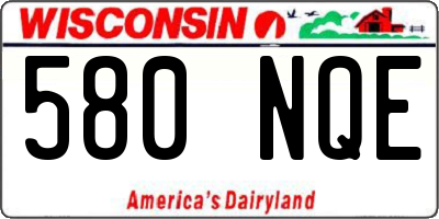 WI license plate 580NQE