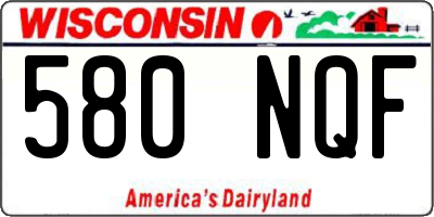 WI license plate 580NQF