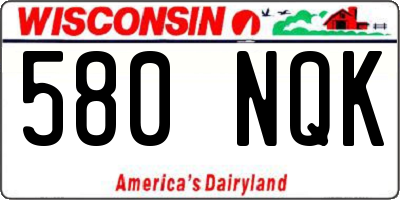 WI license plate 580NQK