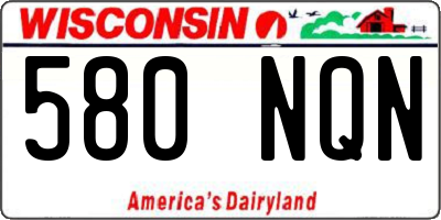 WI license plate 580NQN