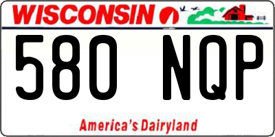 WI license plate 580NQP