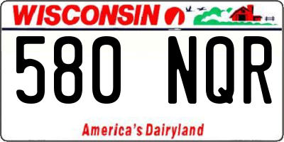 WI license plate 580NQR