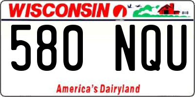 WI license plate 580NQU