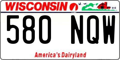 WI license plate 580NQW