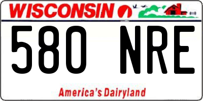 WI license plate 580NRE