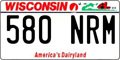 WI license plate 580NRM