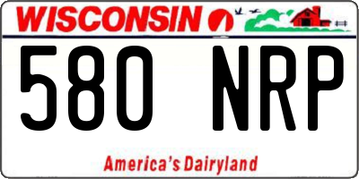 WI license plate 580NRP