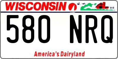 WI license plate 580NRQ