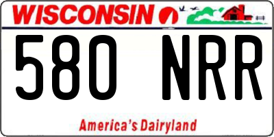 WI license plate 580NRR