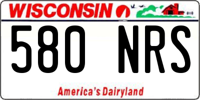 WI license plate 580NRS
