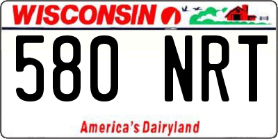 WI license plate 580NRT