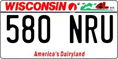 WI license plate 580NRU