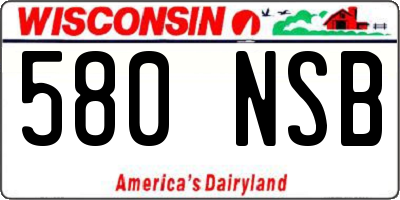 WI license plate 580NSB
