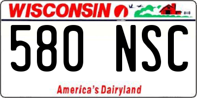 WI license plate 580NSC