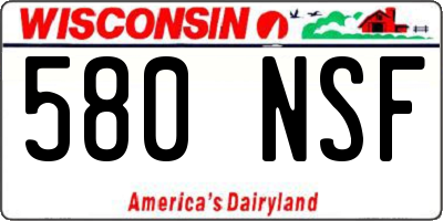 WI license plate 580NSF