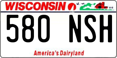 WI license plate 580NSH