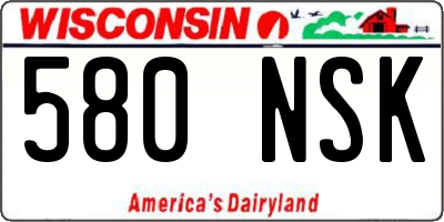 WI license plate 580NSK
