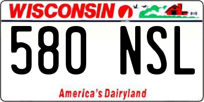 WI license plate 580NSL