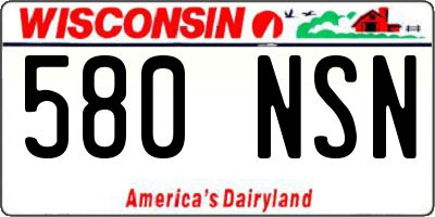 WI license plate 580NSN