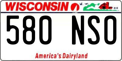 WI license plate 580NSO