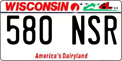 WI license plate 580NSR