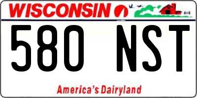WI license plate 580NST