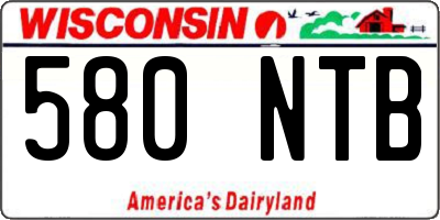 WI license plate 580NTB