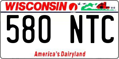 WI license plate 580NTC