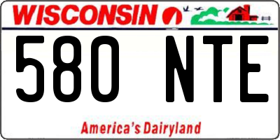 WI license plate 580NTE