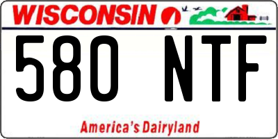 WI license plate 580NTF