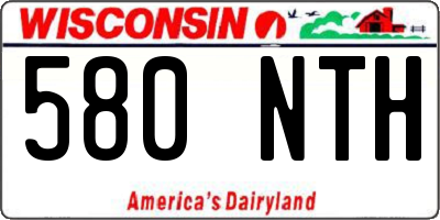 WI license plate 580NTH