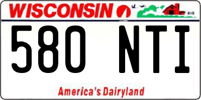 WI license plate 580NTI