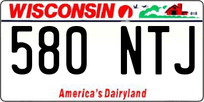 WI license plate 580NTJ
