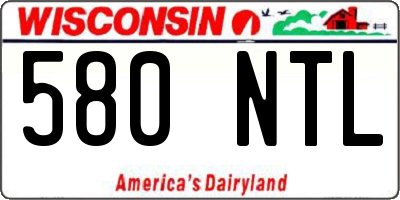 WI license plate 580NTL