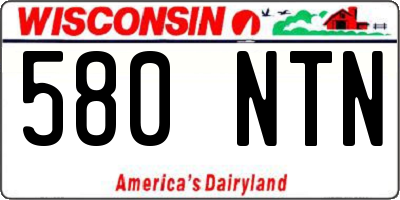 WI license plate 580NTN