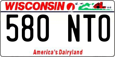 WI license plate 580NTO