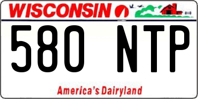 WI license plate 580NTP