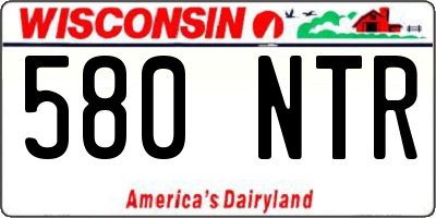 WI license plate 580NTR