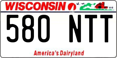 WI license plate 580NTT