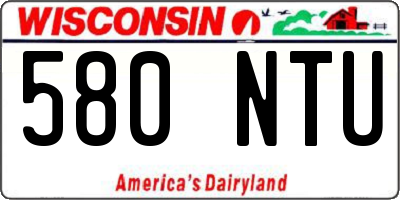 WI license plate 580NTU