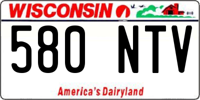 WI license plate 580NTV