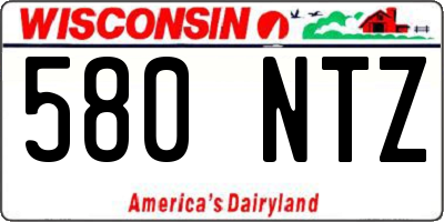 WI license plate 580NTZ