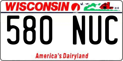WI license plate 580NUC