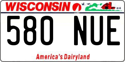 WI license plate 580NUE