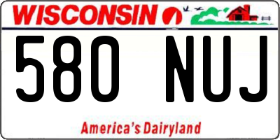 WI license plate 580NUJ