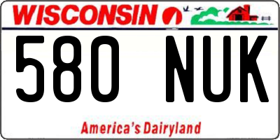 WI license plate 580NUK