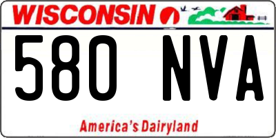 WI license plate 580NVA