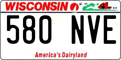 WI license plate 580NVE