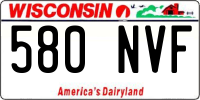 WI license plate 580NVF