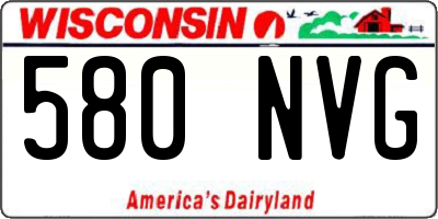 WI license plate 580NVG